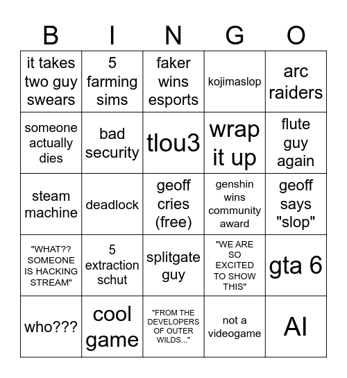 nenfoy awards Bingo Card