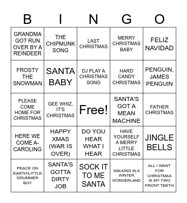 CHRISTMAS Bingo Card