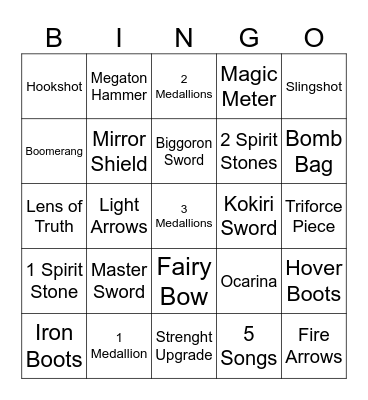 Zelda OoTR Bingo Card