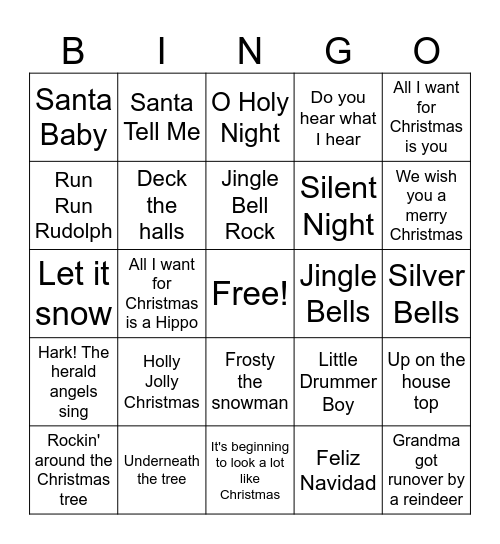 Christmas Bingo Card