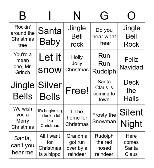 Christmas Bingo Card