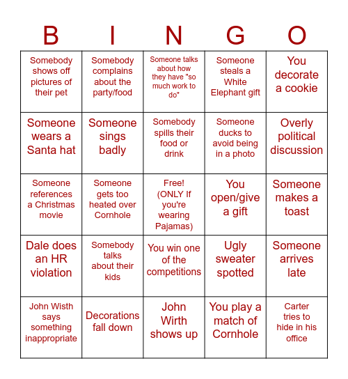 Digital/Graphic Edge Chritmas Bingo Card