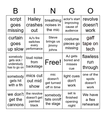 SHOW WEEK BINGO Card