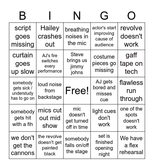 SHOW WEEK BINGO Card