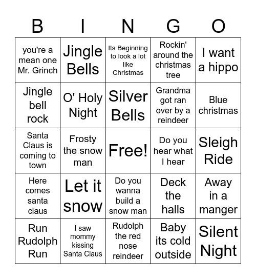 Christmas Bingo Card