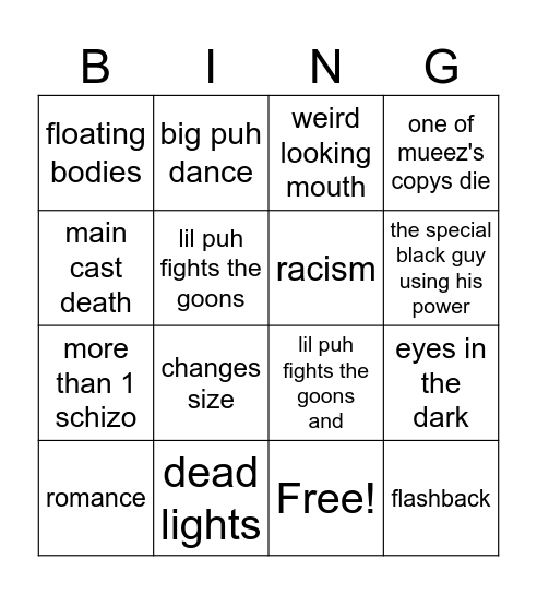 it welcome to derry ep 7 bingo card Bingo Card