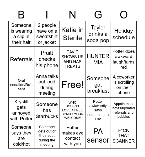 ANOTHA' MONTH, ANOTHA' MEETING Bingo Card