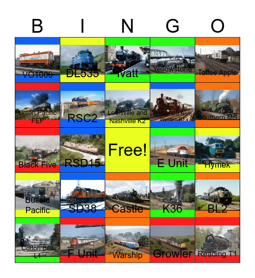 Railroads that I would like to volunteer besides the Cinnamon Ridge Farms with PWP one day Bingo Card