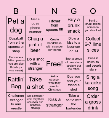 DRUNK LONDON BINGO Card