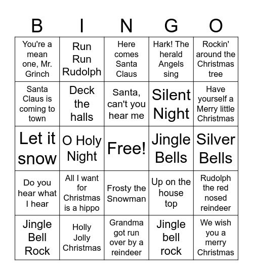 Christmas Bingo Card