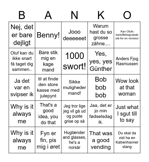 L20 The Jule Banko Bingo Card