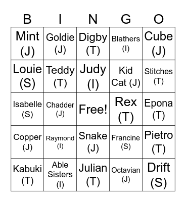 Lemmy Animal Crossing (round 2) Bingo Card