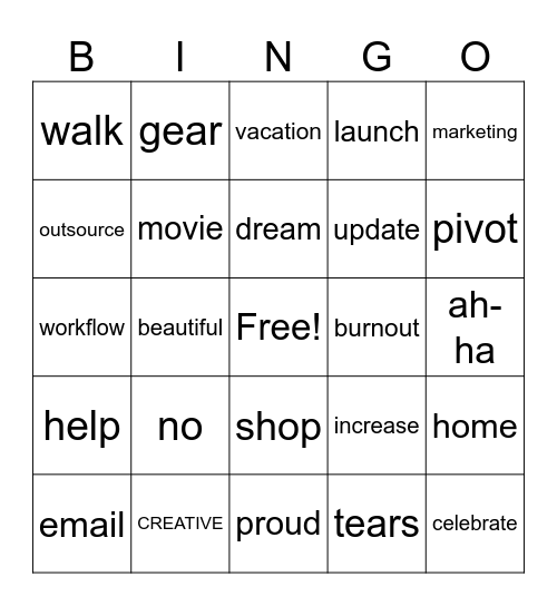Membership Holiday Bingo Card
