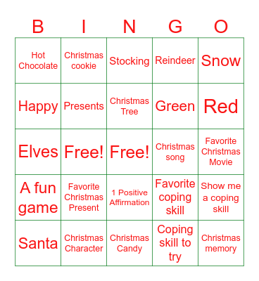 Holiday Bingo Card