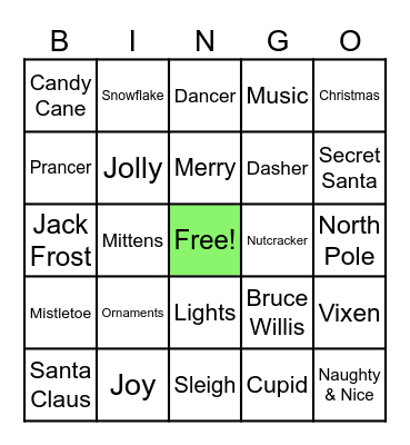 Christmas Bingo Card