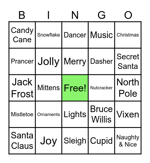 Christmas Bingo Card
