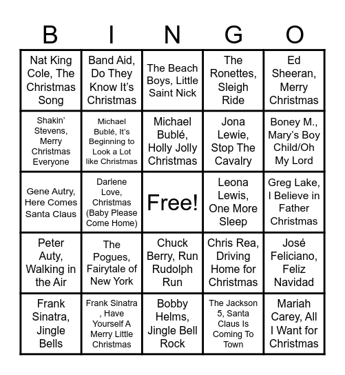Christmas BINGO Card
