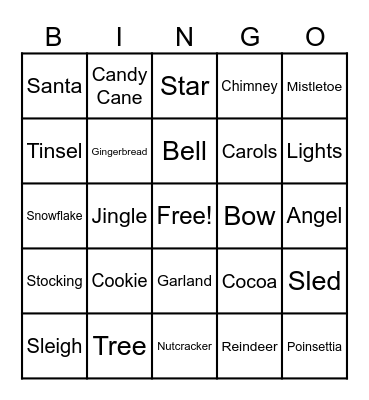 Holiday Bingo Card