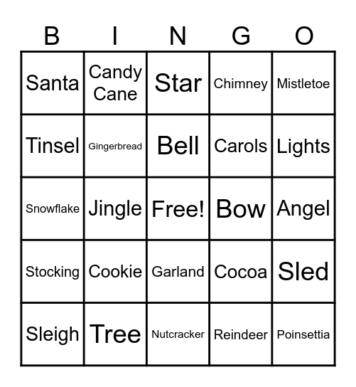 Holiday Bingo Card