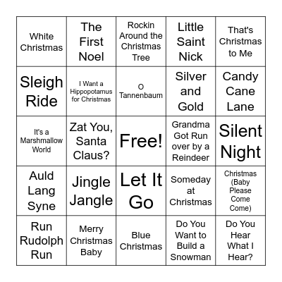 Winter Singo Bingo Card