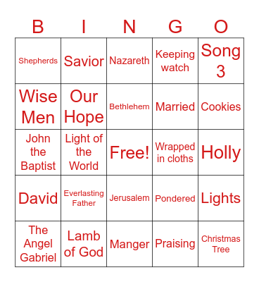 Christmas BINGO Card
