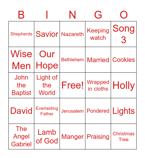 Christmas BINGO Card