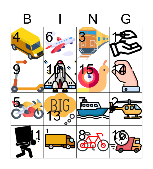 transport Funville 2 level 4 Bingo Card