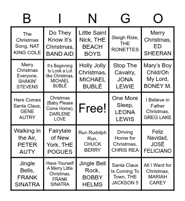 Christmas BINGO Card