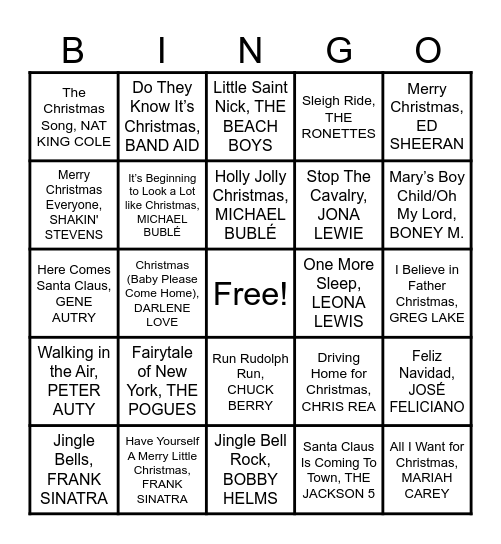 Christmas BINGO Card
