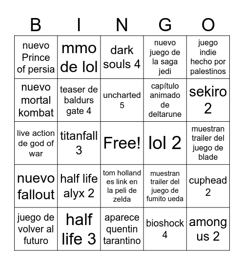 pito Bingo Card