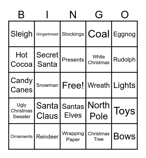Christmas Bingo Card