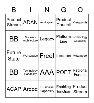 Buzzword Bingo: EA Edition Bingo Card