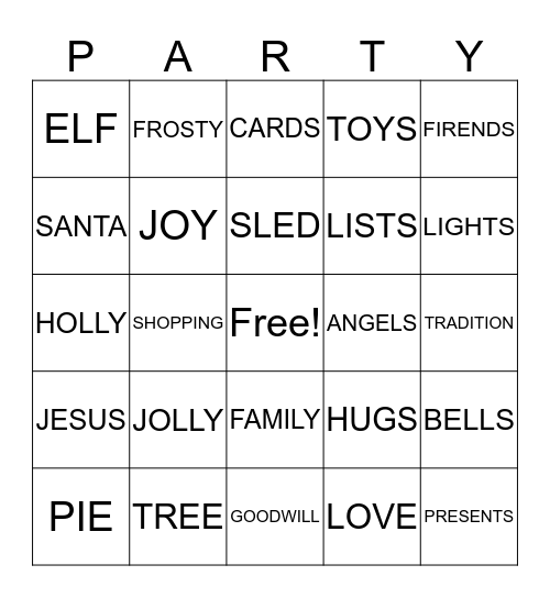 CHRISTMAS BINGO Card