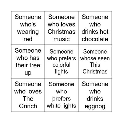 BINGO: Christmas Edition Bingo Card