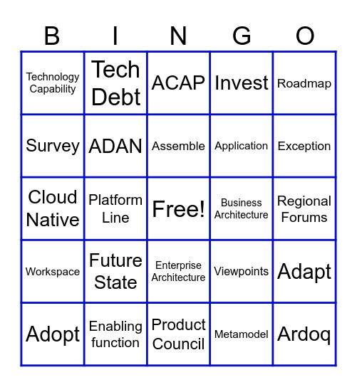 Buzzword Bingo: EA Edition Bingo Card