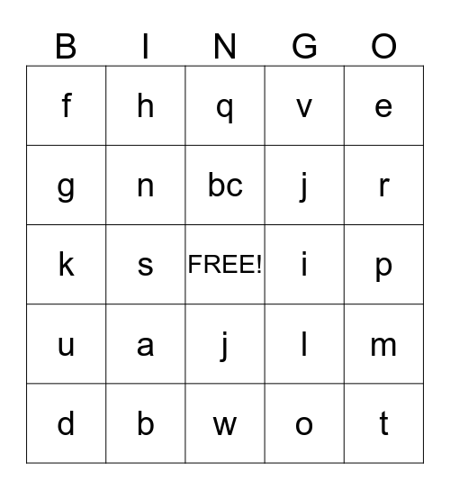 Living Organisms Bingo Card