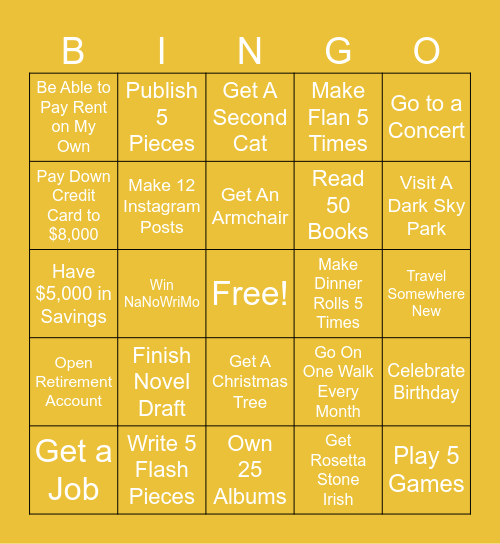 2025 Bingo Card