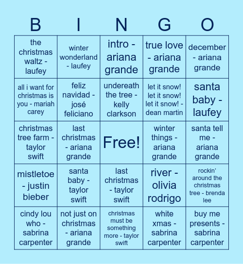 christmas bingo! Bingo Card