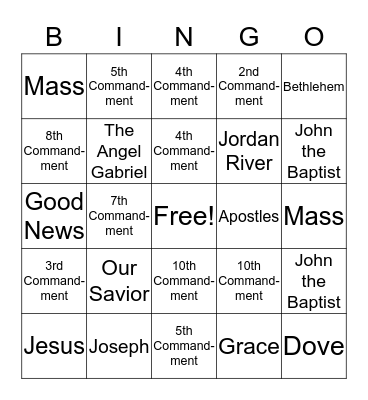 BIBLE BINGO Card