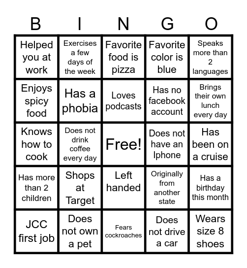TEAM BUILDING Bingo Card
