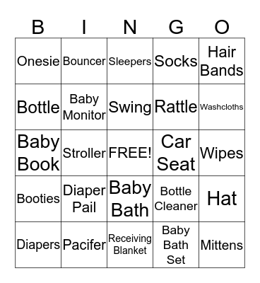 Tori's Baby Shower Bingo Card