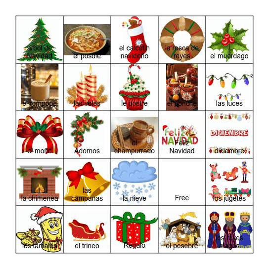 Loteria Navideña Bingo Card