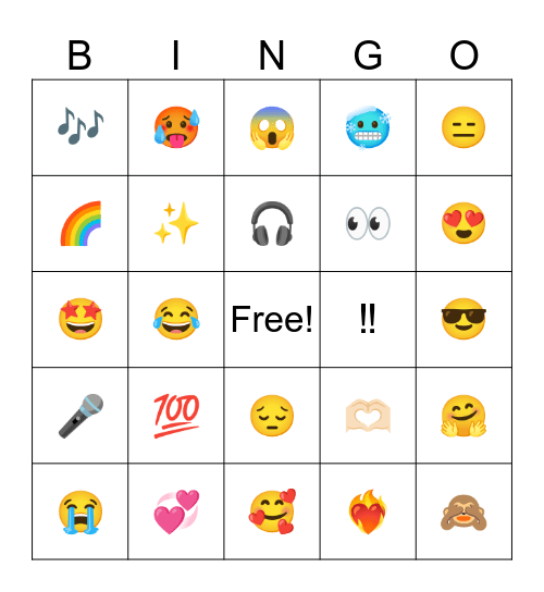 Emoji Bingo Card
