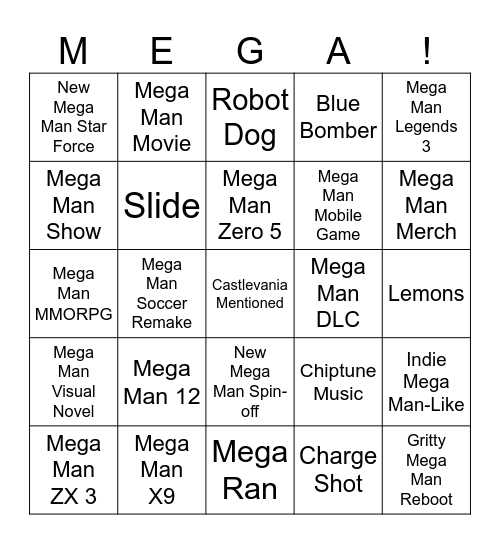 Game Awards Predictions Bingo Card