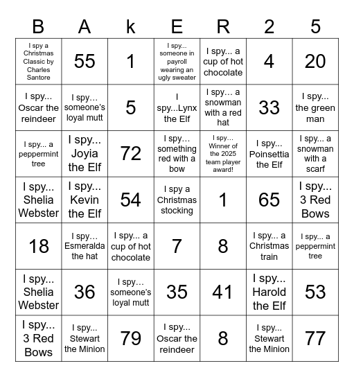 Christmas Bingo Card