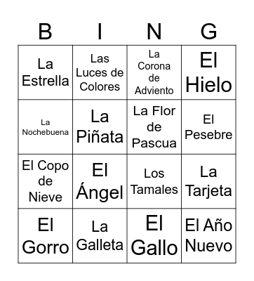Lotería Navideña Bingo Card