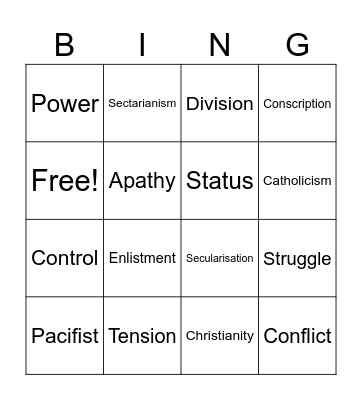 Nine Days Bingo Card