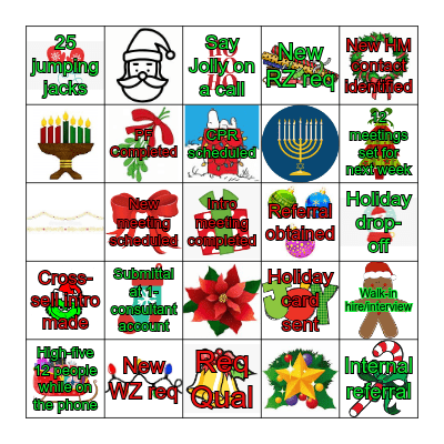 Holiday Bingo - Sales Bingo Card