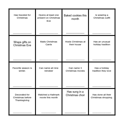 Find Someone Who... Bingo Card