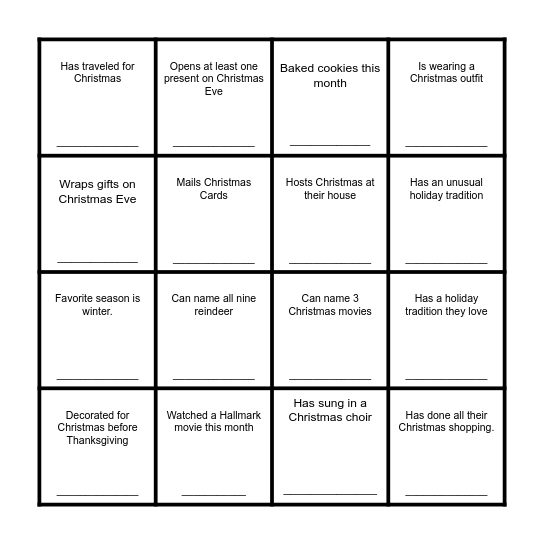 Find Someone Who... Bingo Card